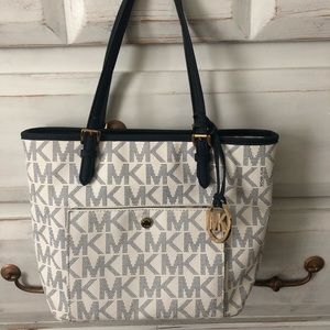 Navy/White Michael Kors Small Tote